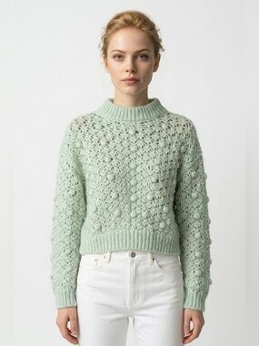 MNG textured popcorn knit sweater